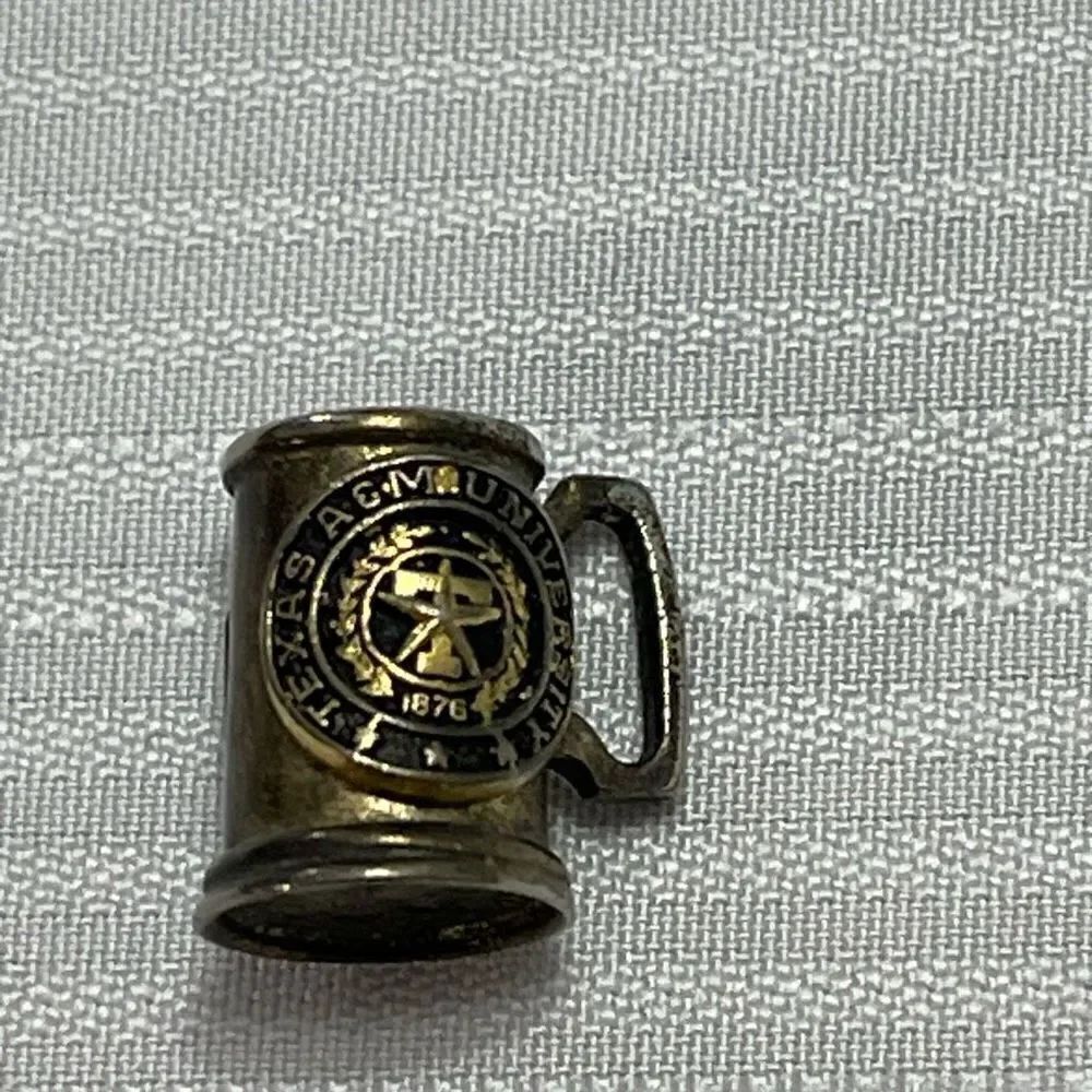 Vintage Texas University beer stein sterling silver 925 charm